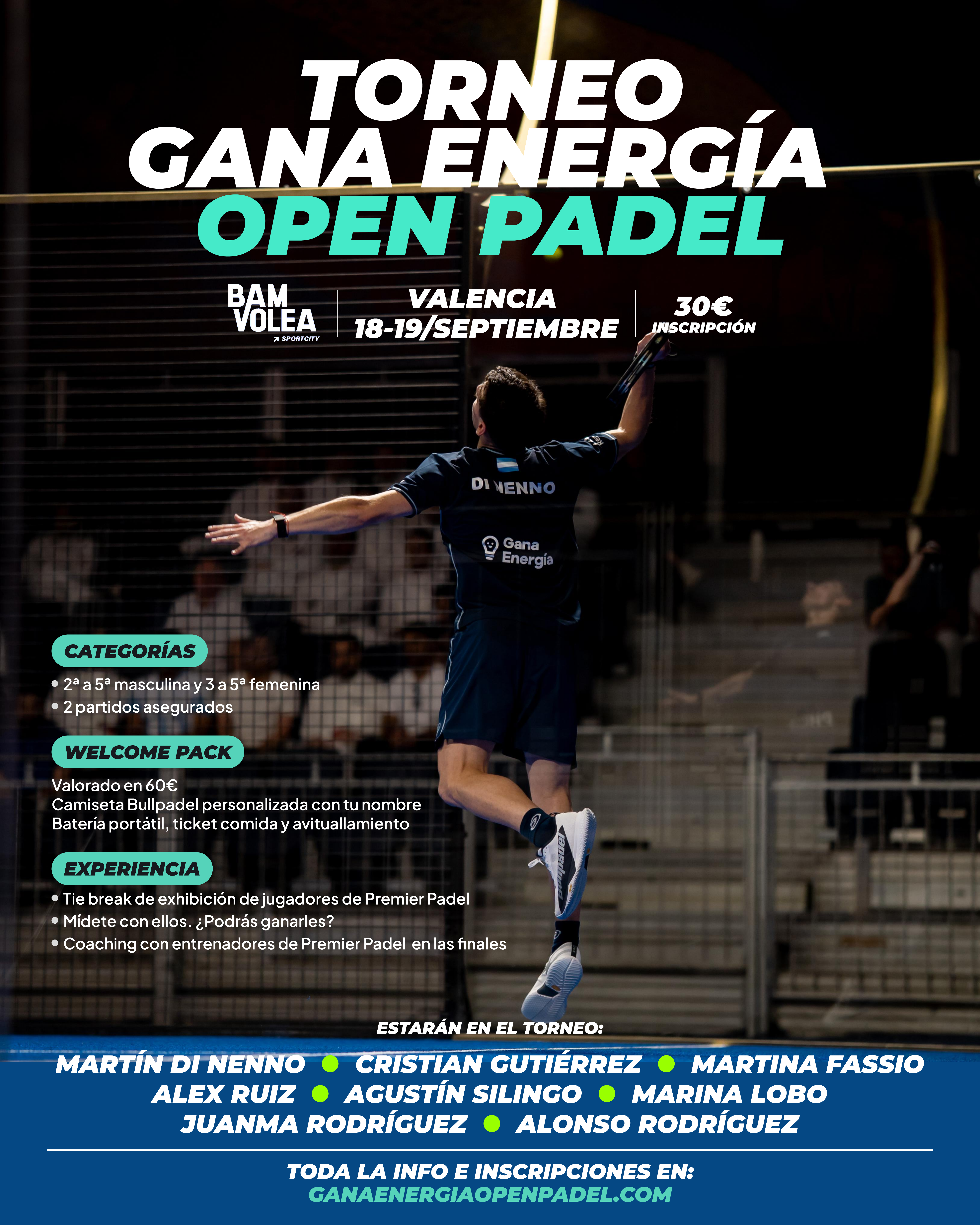 TORNEO GANA ENERGÍA OPEN PADEL VALENCIA